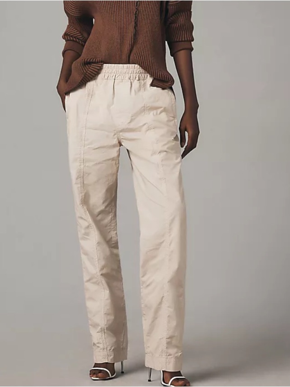 NWT AMO 100% Cotton Pam Parachute Pull on Pant in Pumice Size Small